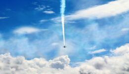 Aircraft Contrail Clouds Sky
